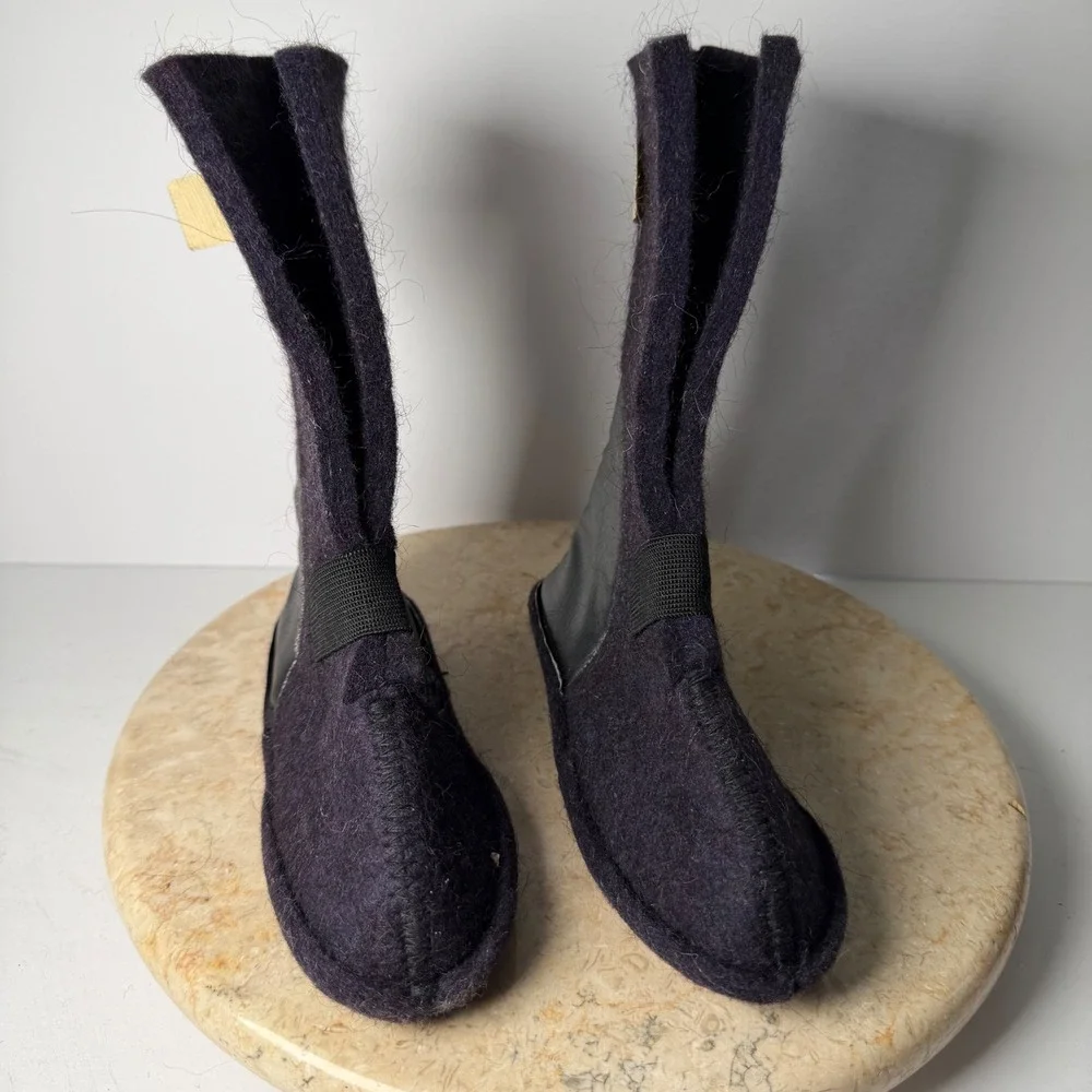E. F. Walter Ltd Wool Boot Liners Kids 10 Purple Felted Made in Canada Vintage